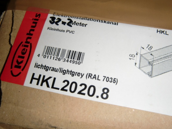 HKL2020.8 Leitungsführungskanal 20x20 lichtgrau (64m)